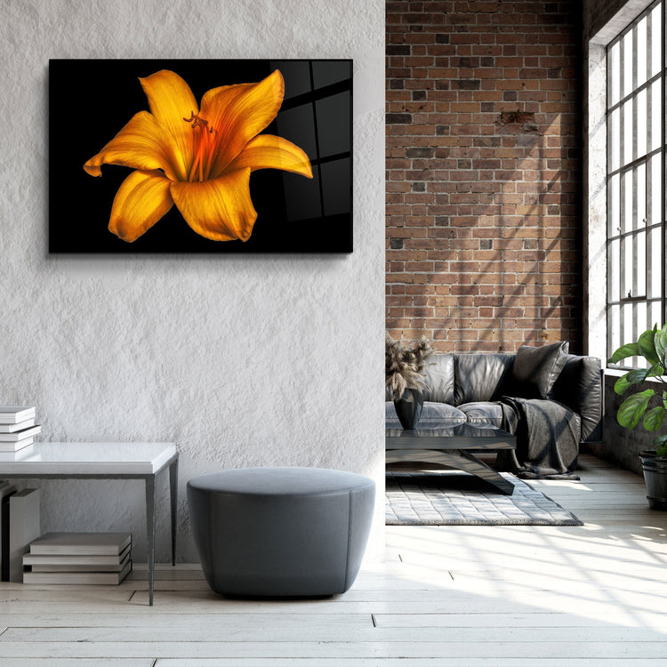 ・"Orange Lily"・Glass Wall Art | Artdesigna Glass Printing Wall Arts.