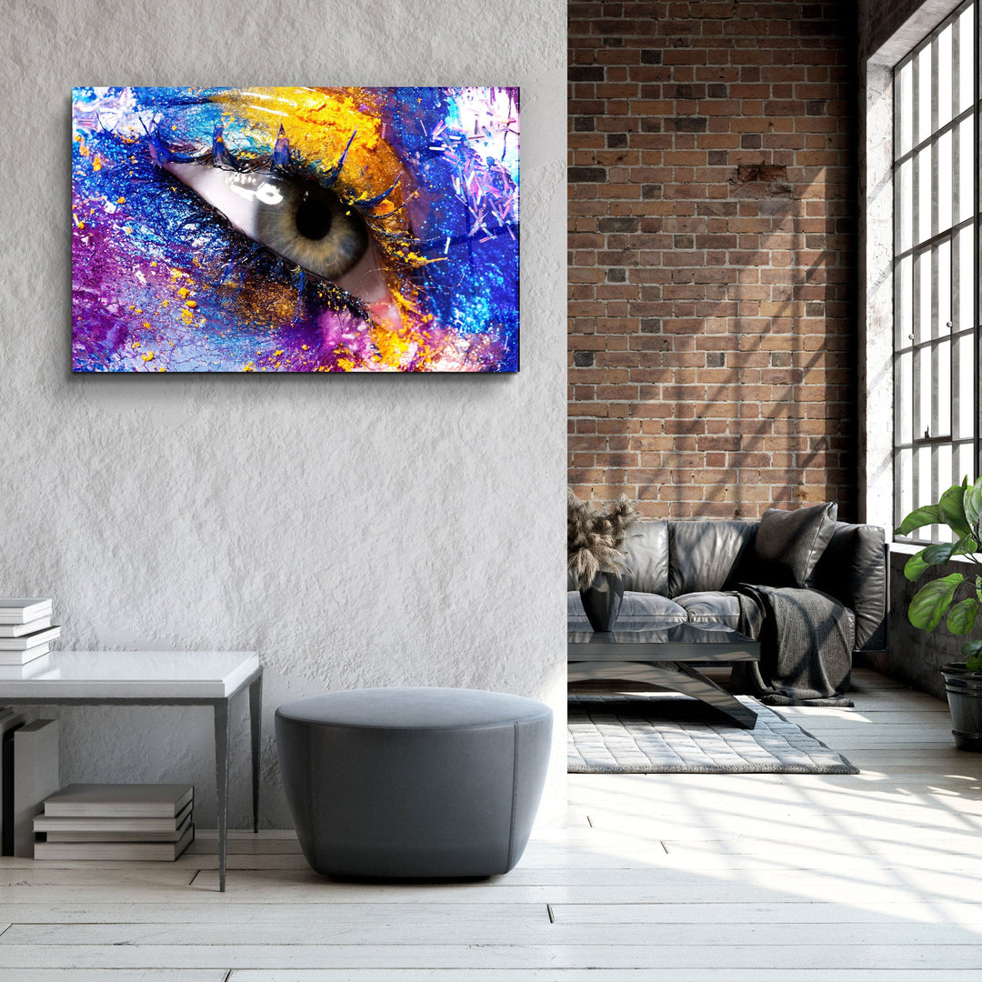 ・"Eye In Colors"・Glass Wall Art | Artdesigna Glass Printing Wall Arts.