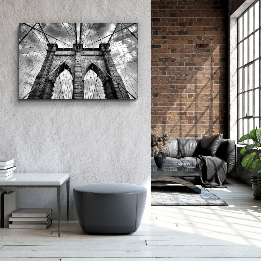 ・"Brooklyn Bridge"・Glass Wall Art | Artdesigna Glass Printing Wall Arts.