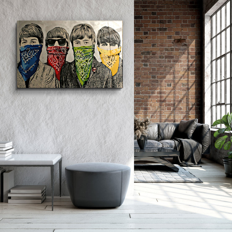 ・"Banksy - Beatles"・Glass Wall Art | Artdesigna Glass Printing Wall Arts.