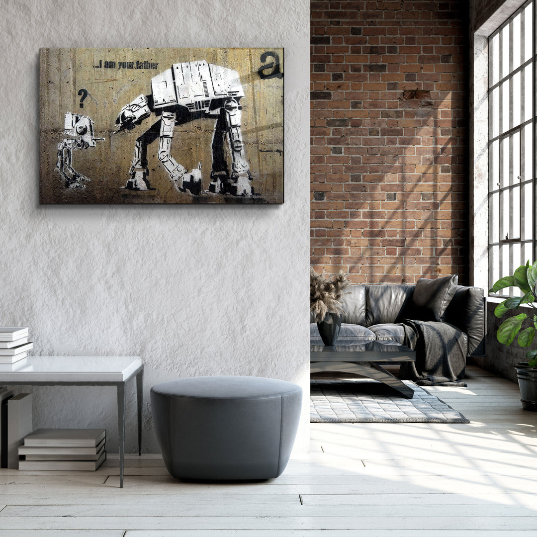 ・"Banksy - I am Your Father"・Glass Wall Art | Artdesigna Glass Printing Wall Arts.