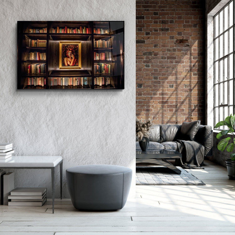 ・"A Small Library"・GLASS WALL ART | Artdesigna Glass Printing Wall Arts.