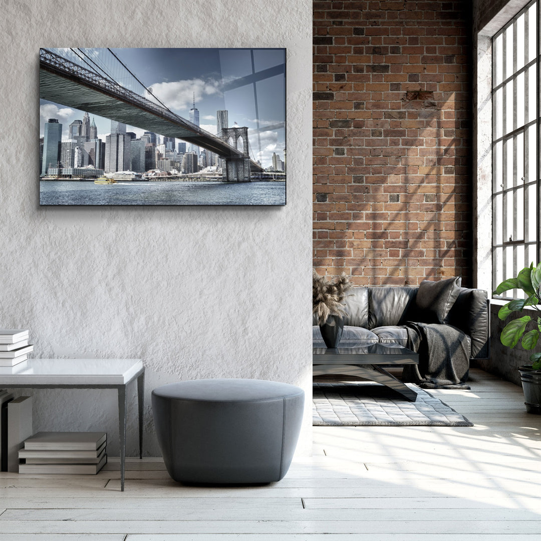 ・"Brooklyn Bridge"・Glass Wall Art | Artdesigna Glass Printing Wall Arts.