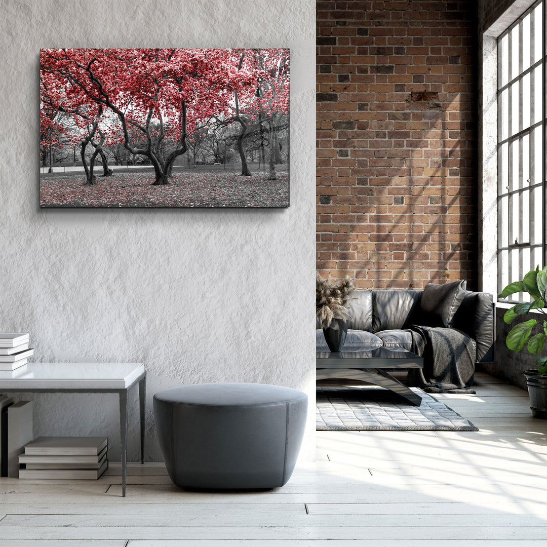 ・"Red Tree 2"・Glass Wall Art | Artdesigna Glass Printing Wall Arts.