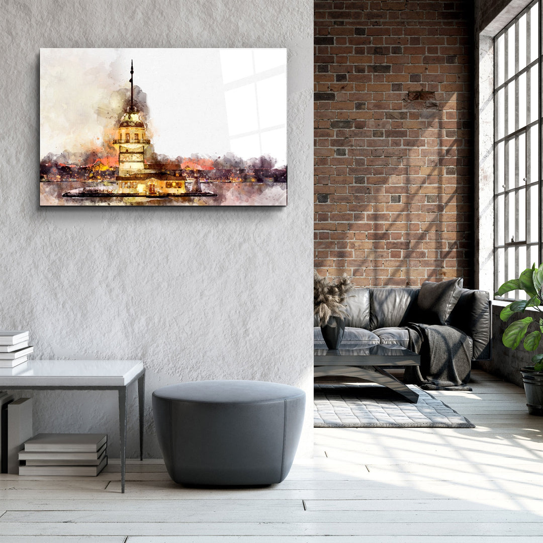 ・"Maiden's Tower"・Glass Wall Art | Artdesigna Glass Printing Wall Arts.