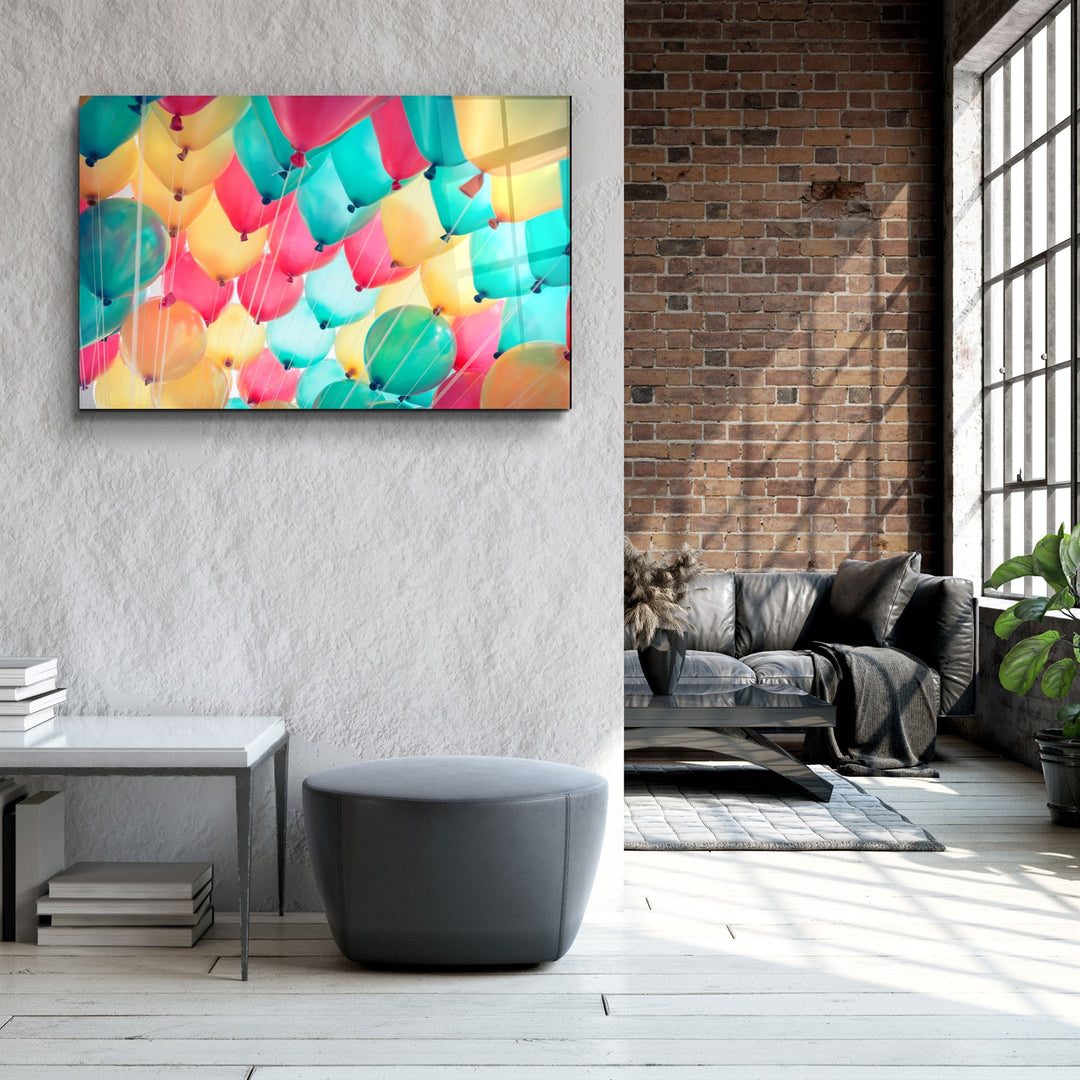 ・"Balloons"・Glass Wall Art | Artdesigna Glass Printing Wall Arts.