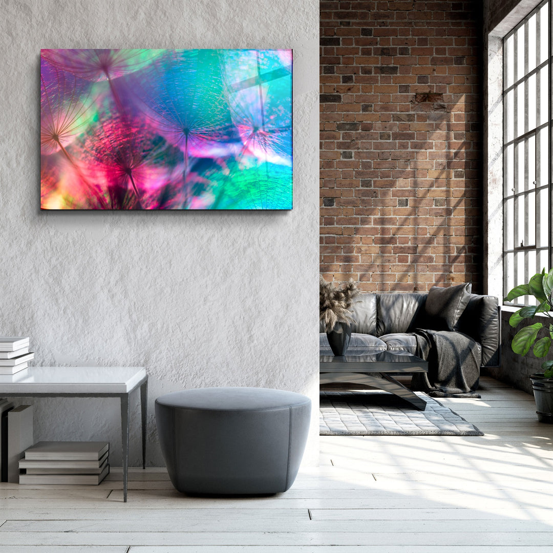 ・"Dandelion"・Glass Wall Art | Artdesigna Glass Printing Wall Arts.