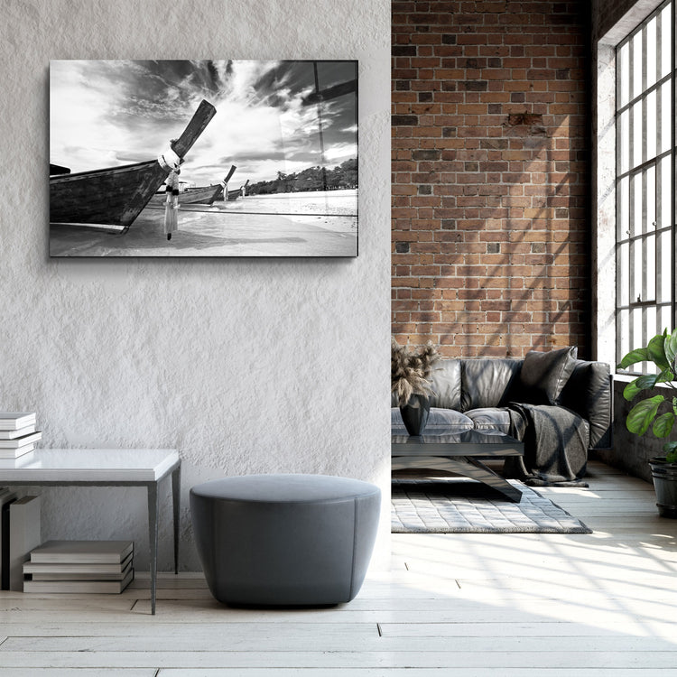 ・"Boats on the Beach"・Glass Wall Art | Artdesigna Glass Printing Wall Arts.