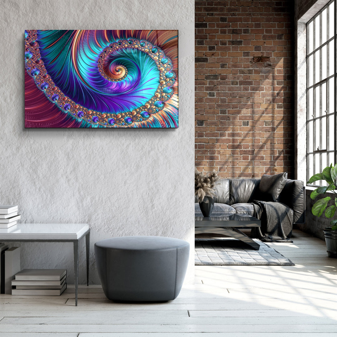 ・"Blue Swirl"・Glass Wall Art | Artdesigna Glass Printing Wall Arts.