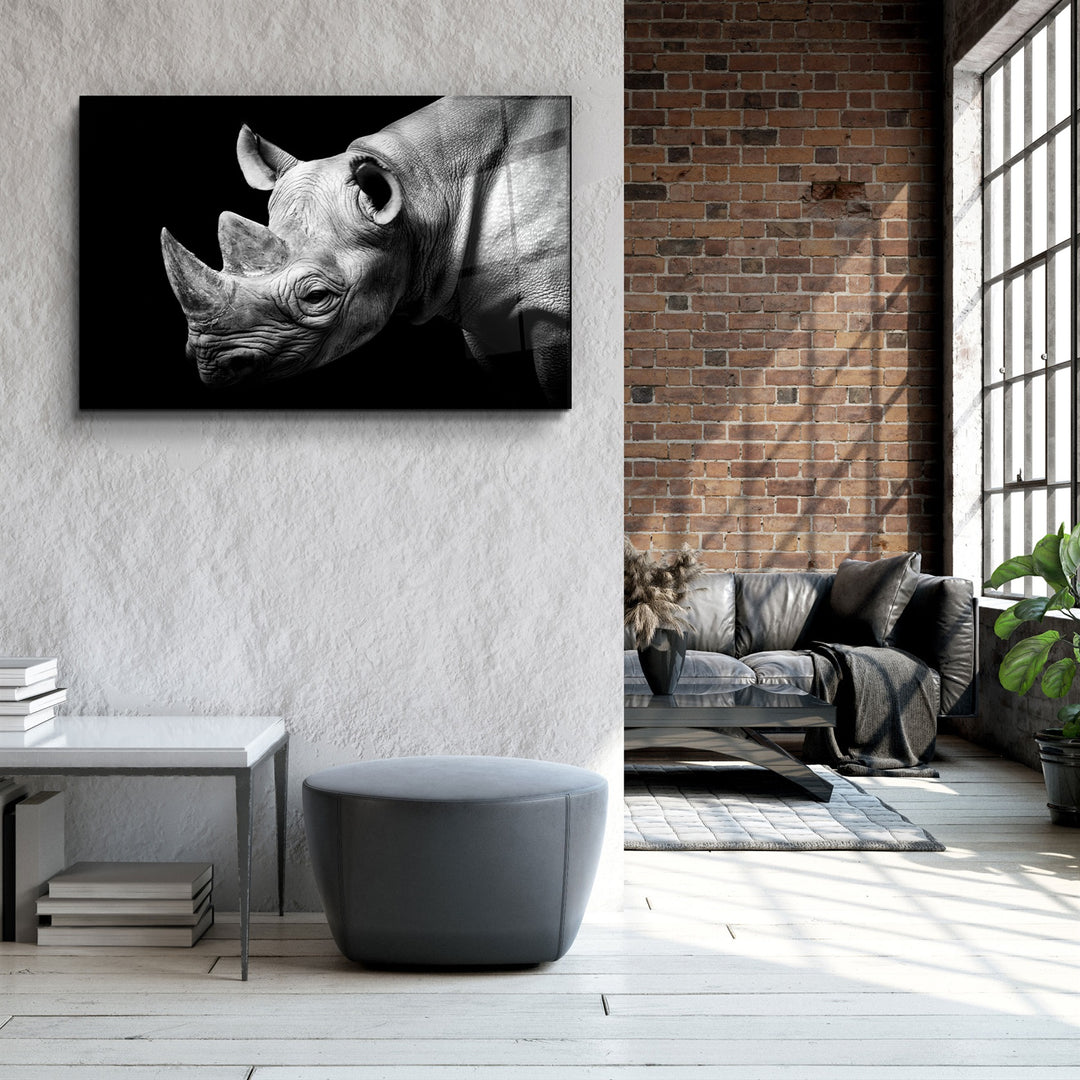 ・"Rhino"・Glass Wall Art | Artdesigna Glass Printing Wall Arts.