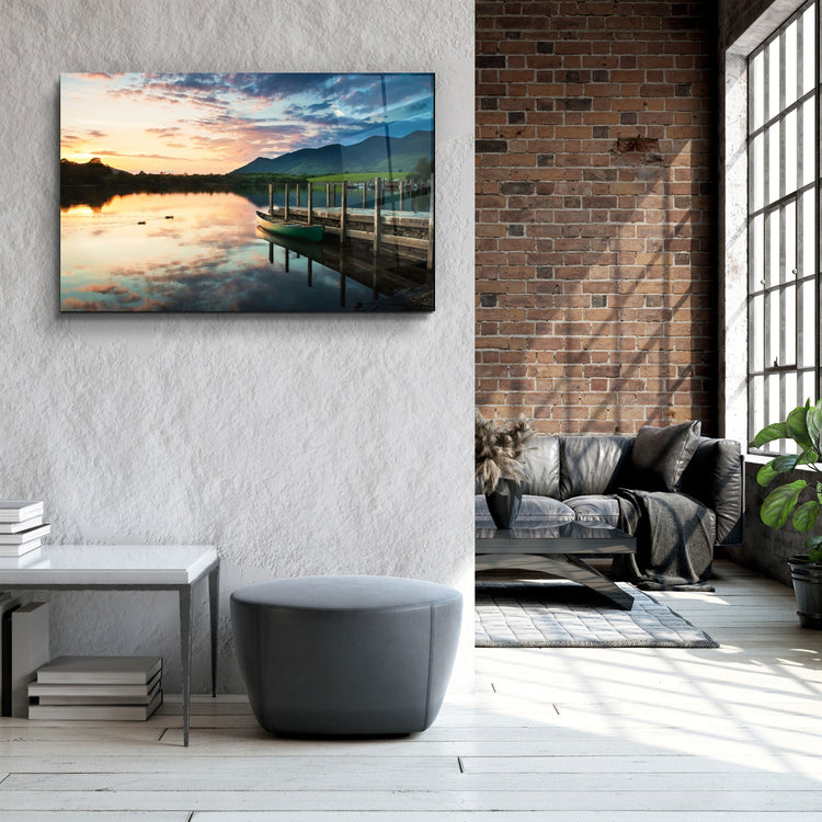 ・"Lake Landscape"・Glass Wall Art | Artdesigna Glass Printing Wall Arts.