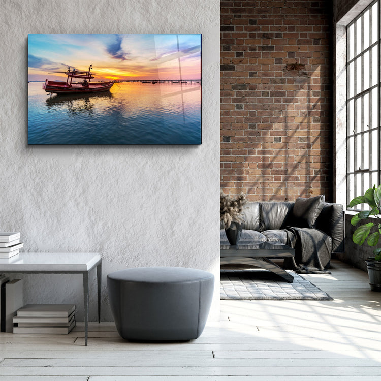 ・"Boat"・Glass Wall Art | Artdesigna Glass Printing Wall Arts.