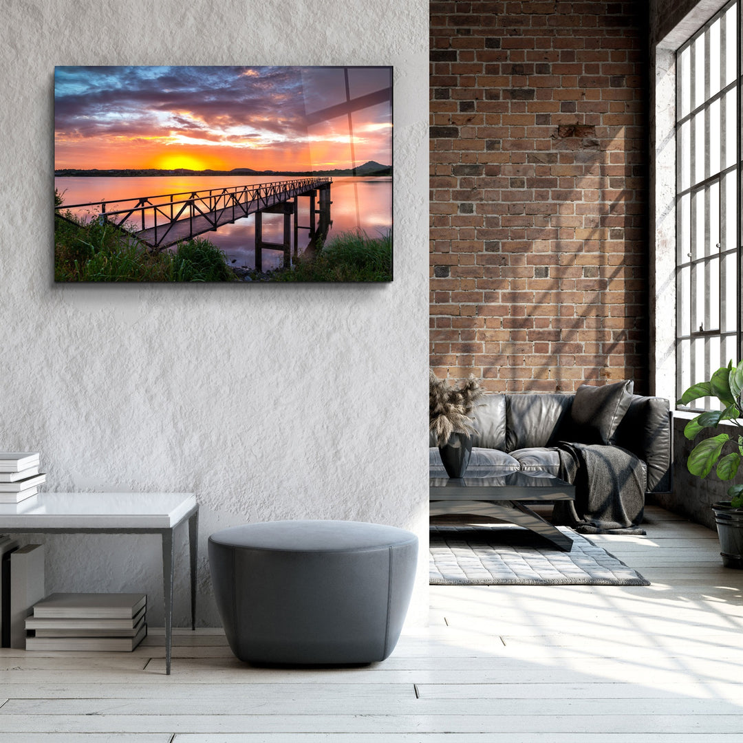 ・"Sunset on the Beach"・Glass Wall Art | Artdesigna Glass Printing Wall Arts.