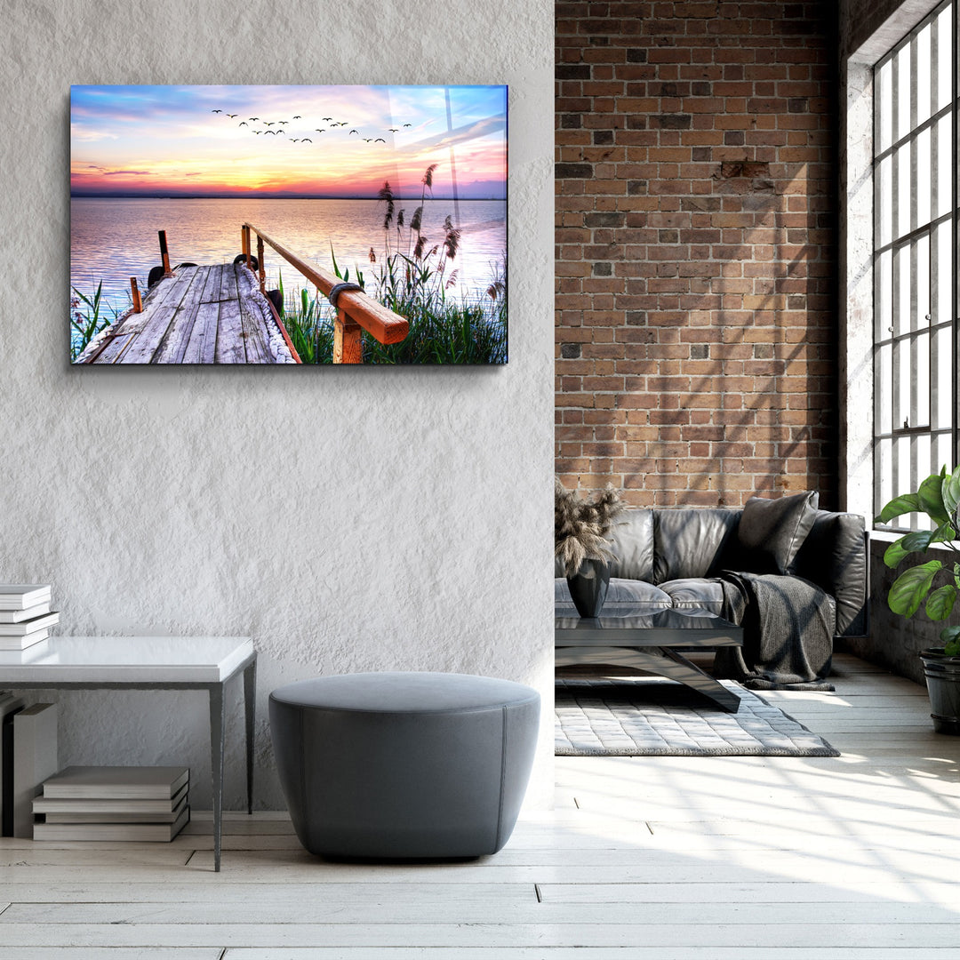 ・"Pier 19"・Glass Wall Art | Artdesigna Glass Printing Wall Arts.