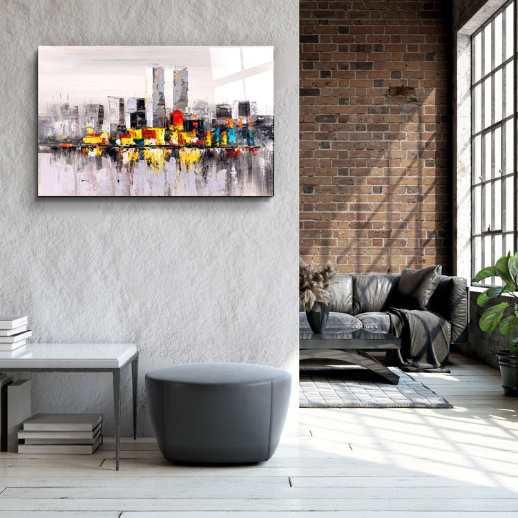 ・"Abstract City"・Glass Wall Art | Artdesigna Glass Printing Wall Arts.