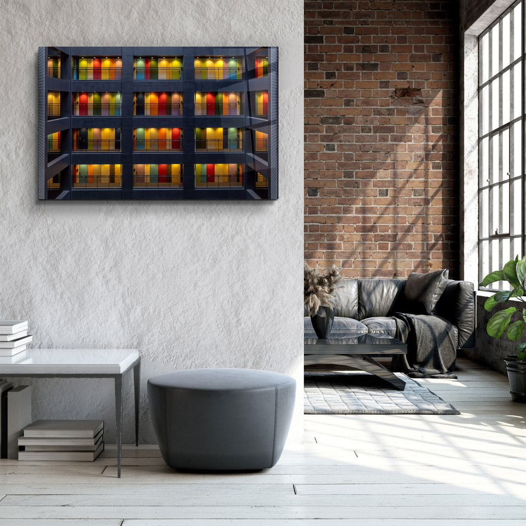 ・"Colored Doors"・Glass Wall Art | Artdesigna Glass Printing Wall Arts.