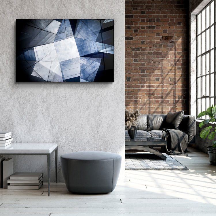 ・"Geometric Architecture"・Glass Wall Art | Artdesigna Glass Printing Wall Arts.