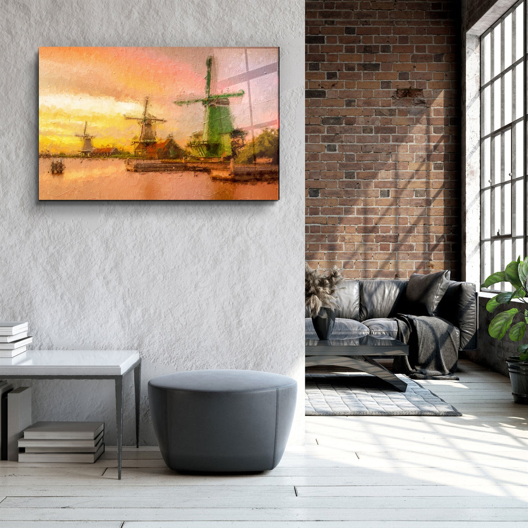 ・"Windmills"・Glass Wall Art | Artdesigna Glass Printing Wall Arts.