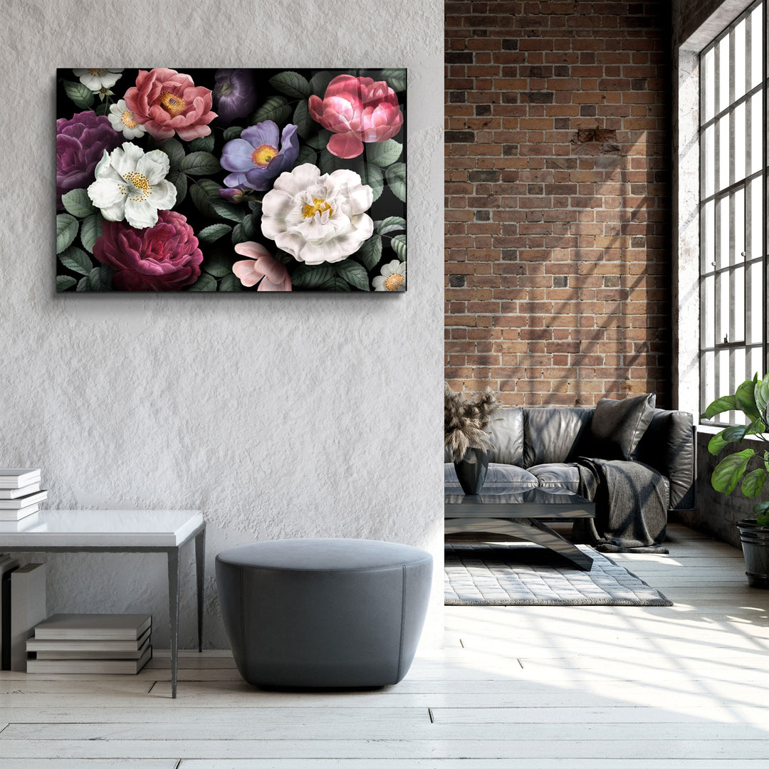 ・"Floral"・Glass Wall Art | Artdesigna Glass Printing Wall Arts.