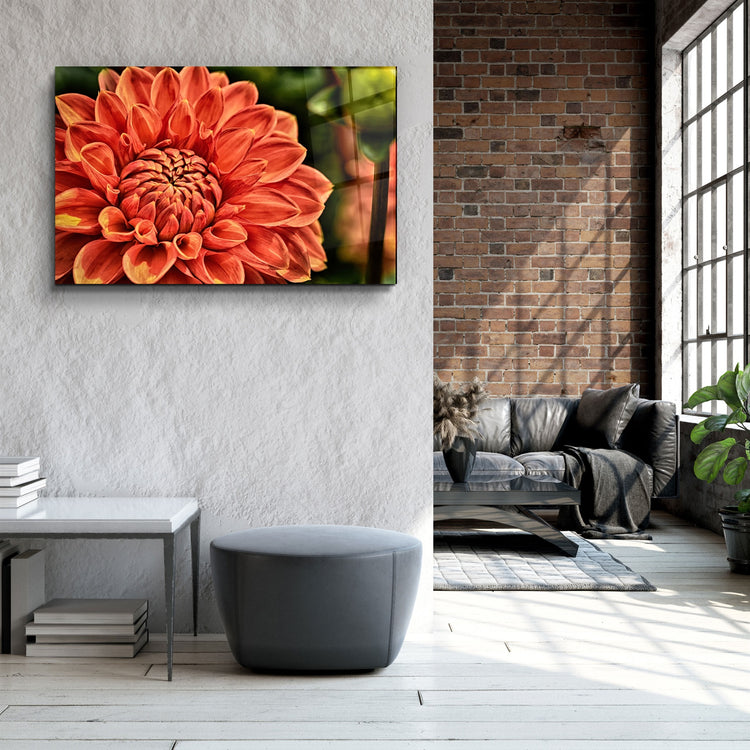 ・"Orange Gerbera"・Glass Wall Art | Artdesigna Glass Printing Wall Arts.