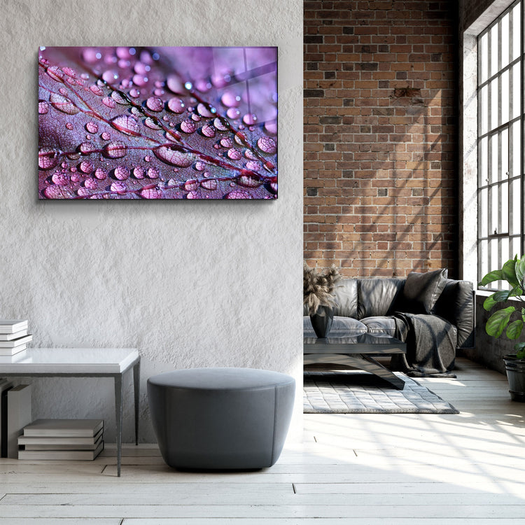 ・"Purple Leaf"・Glass Wall Art | Artdesigna Glass Printing Wall Arts.