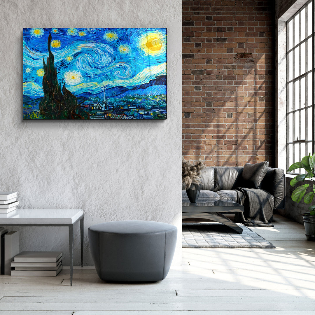 ・"Van Gogh The Starry Night"・Glass Wall Art