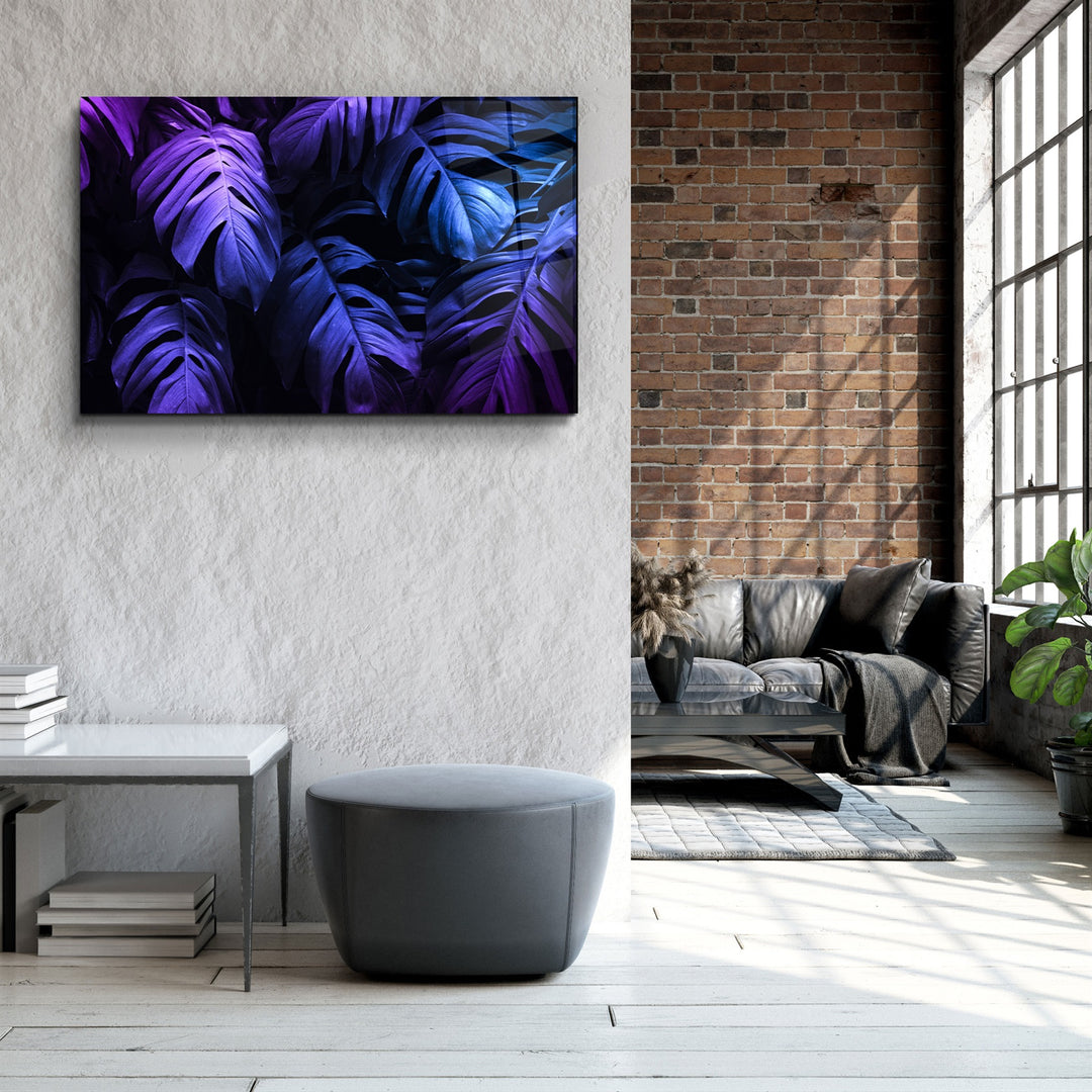 ・"Tropical Leaf"・Glass Wall Art | Artdesigna Glass Printing Wall Arts.