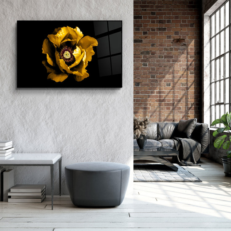 ・"Yellow Rose 2"・Glass Wall Art | Artdesigna Glass Printing Wall Arts.