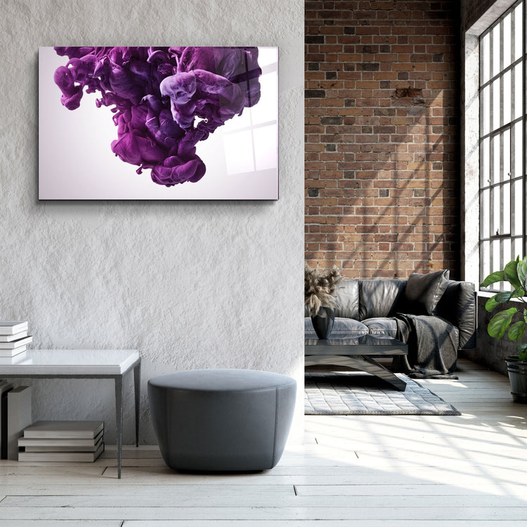 ・"Purple Smoke"・Glass Wall Art | Artdesigna Glass Printing Wall Arts.