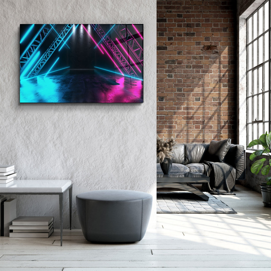 ・"Neon Stage"・Glass Wall Art | Artdesigna Glass Printing Wall Arts.