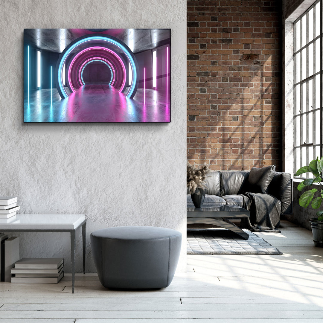 ・"Neon Ring"・Glass Wall Art | Artdesigna Glass Printing Wall Arts.