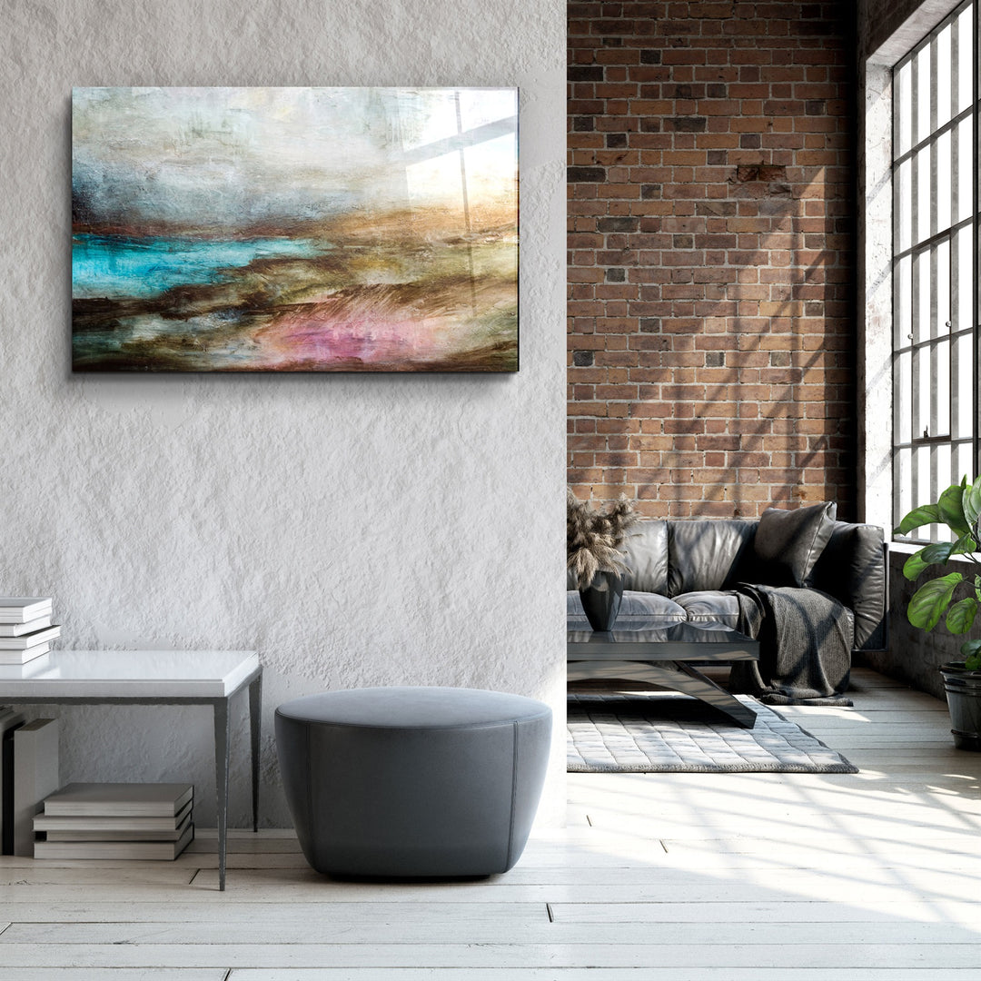 ・"Abstract Lake"・Glass Wall Art | Artdesigna Glass Printing Wall Arts.