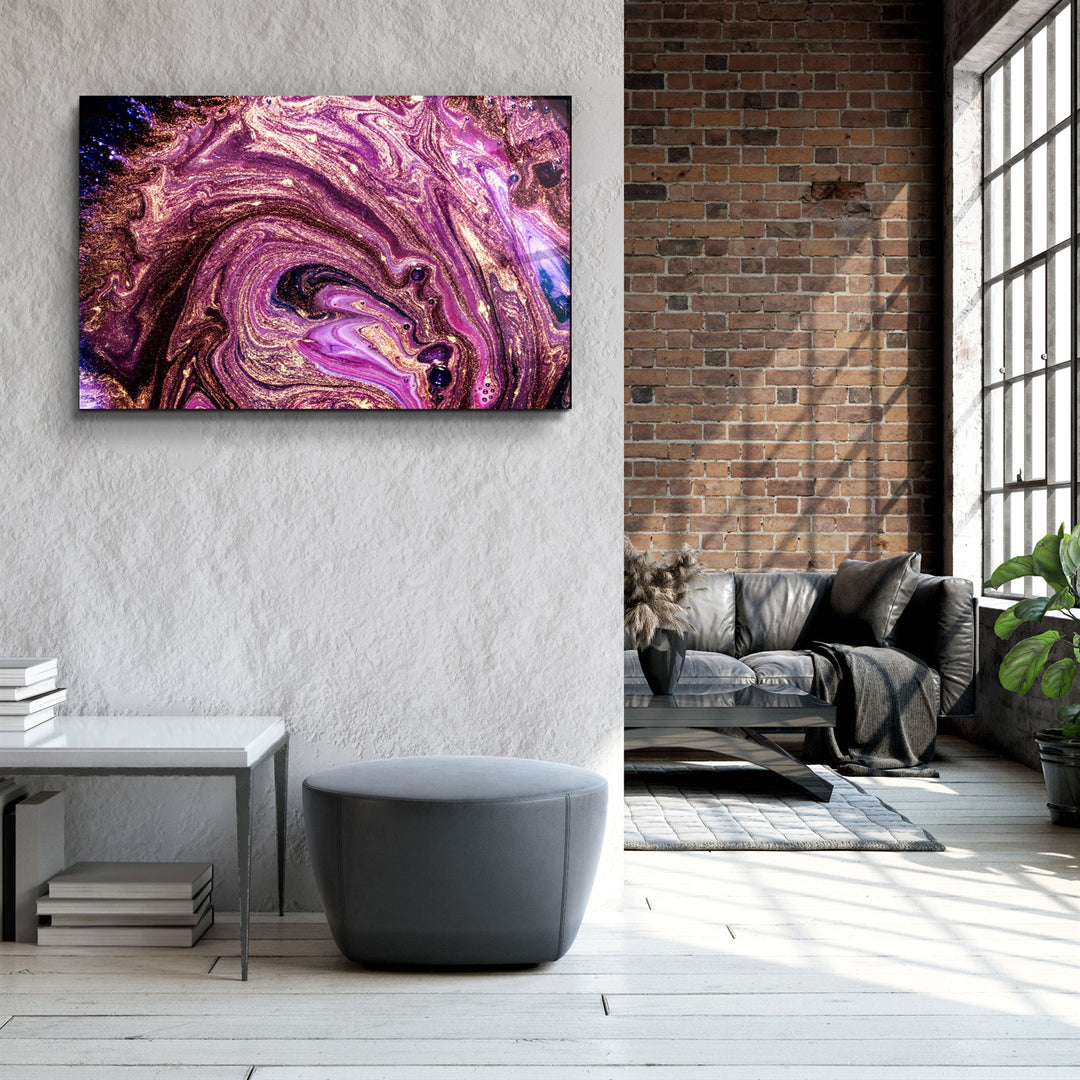 ・"Shimmer Pink"・Glass Wall Art | Artdesigna Glass Printing Wall Arts.