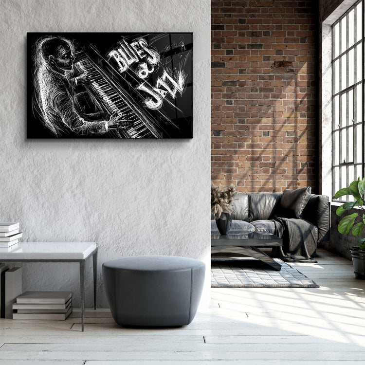 ・"Only Jazz"・Glass Wall Art | Artdesigna Glass Printing Wall Arts.