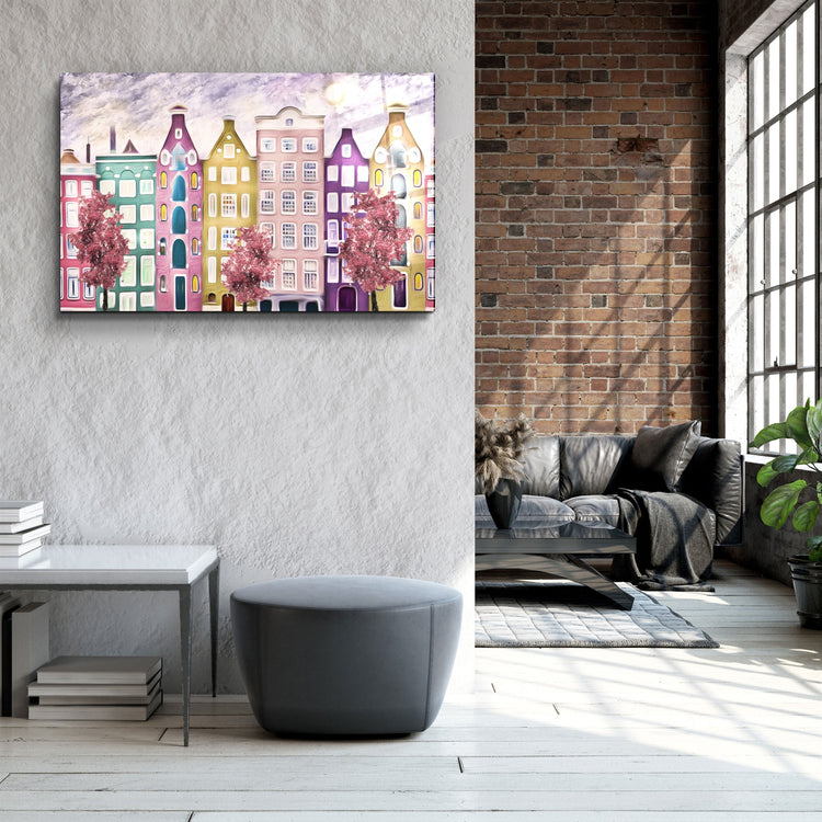 ・"Abstract City"・Glass Wall Art | Artdesigna Glass Printing Wall Arts.