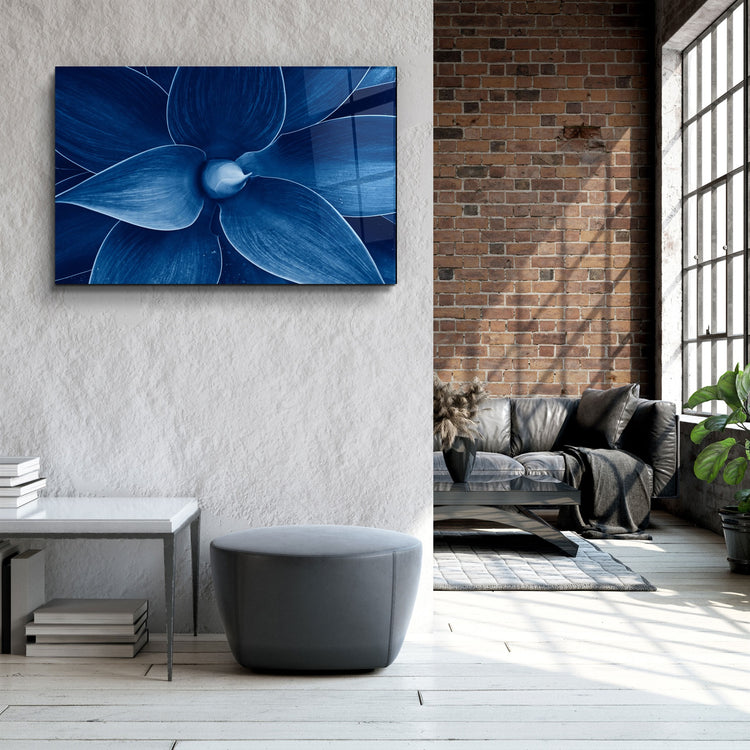 ・"Natura Blue"・Glass Wall Art | Artdesigna Glass Printing Wall Arts.