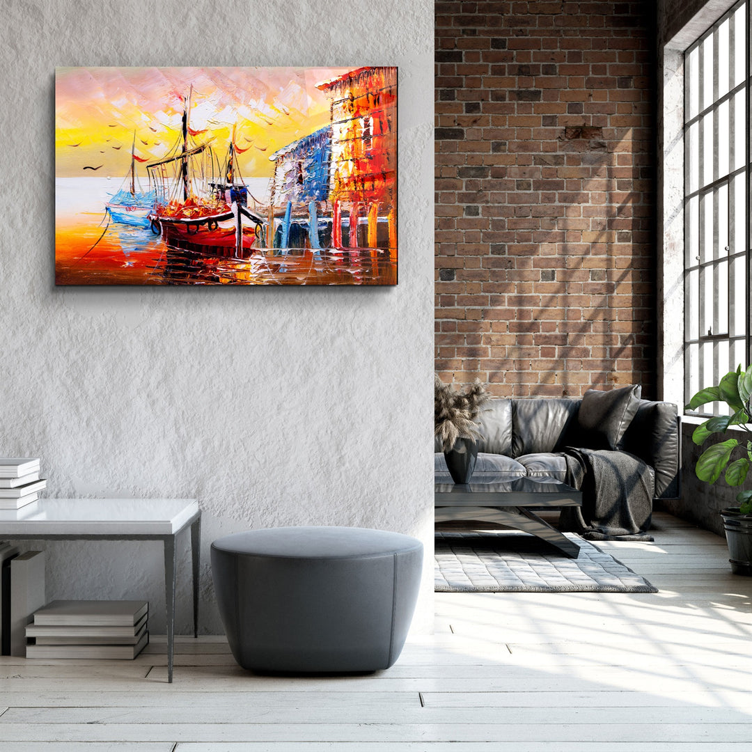 ・"The Boat Painting"・Glass Wall Art | Artdesigna Glass Printing Wall Arts.