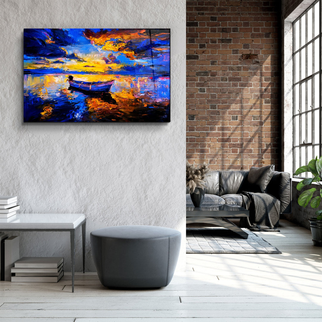 ・"The Boat Painting 2"・Glass Wall Art | Artdesigna Glass Printing Wall Arts.