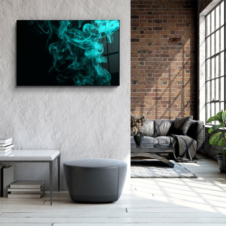 ・"Green Smoke"・Glass Wall Art | Artdesigna Glass Printing Wall Arts.