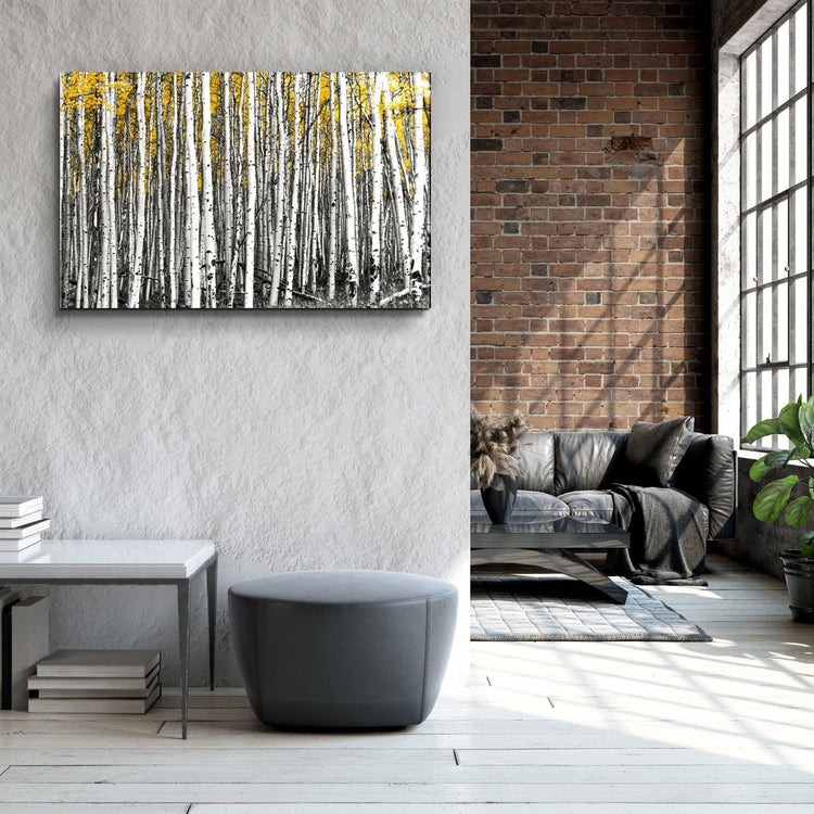 ・"Abstract White Trees"・Glass Wall Art | Artdesigna Glass Printing Wall Arts.