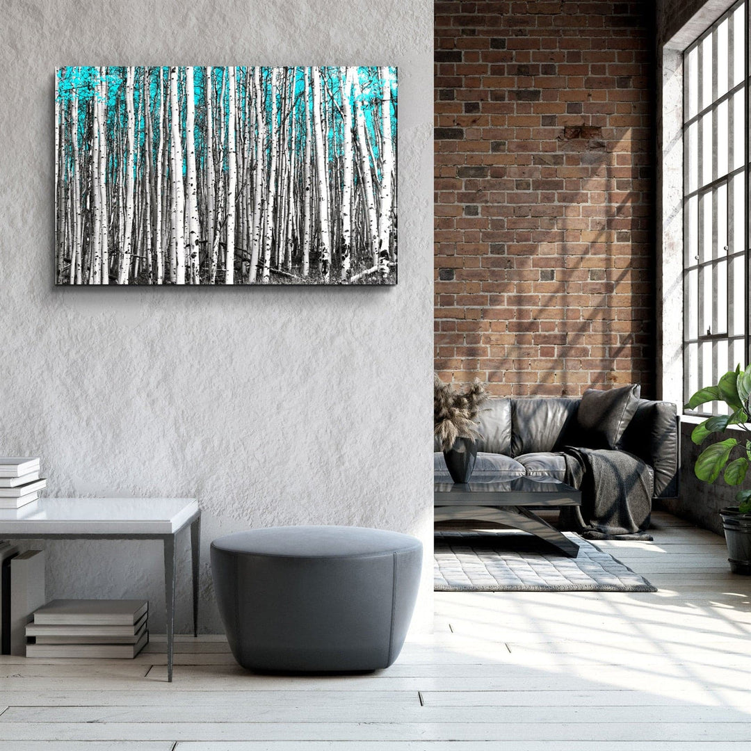 ・"Abstract White Trees V2"・Glass Wall Art | Artdesigna Glass Printing Wall Arts.