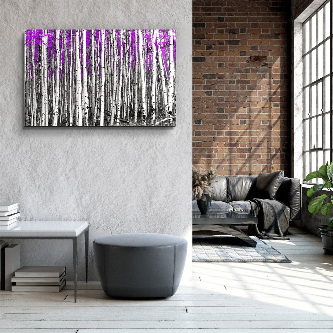 ・"Abstract White Trees V3"・Glass Wall Art | Artdesigna Glass Printing Wall Arts.