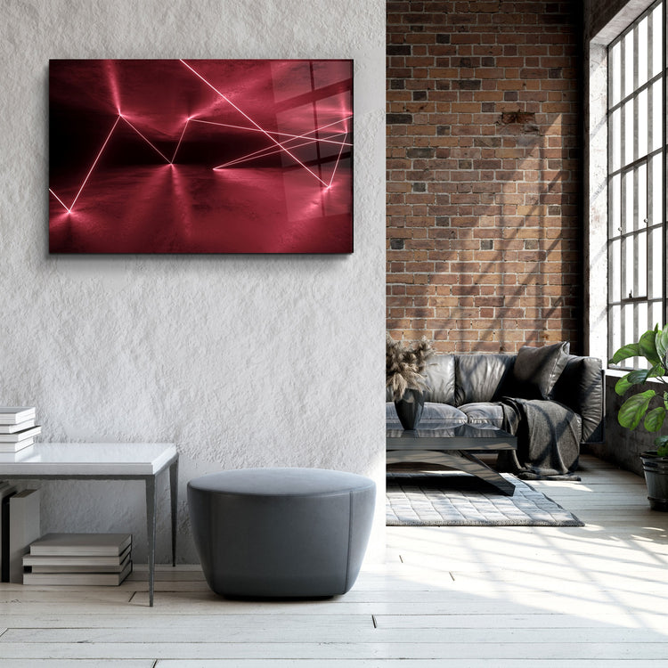 ・"Abstract Neon Lines"・Glass Wall Art | Artdesigna Glass Printing Wall Arts.