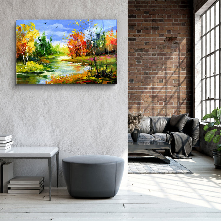 ・"Abstract Landscape V2"・Glass Wall Art | Artdesigna Glass Printing Wall Arts.