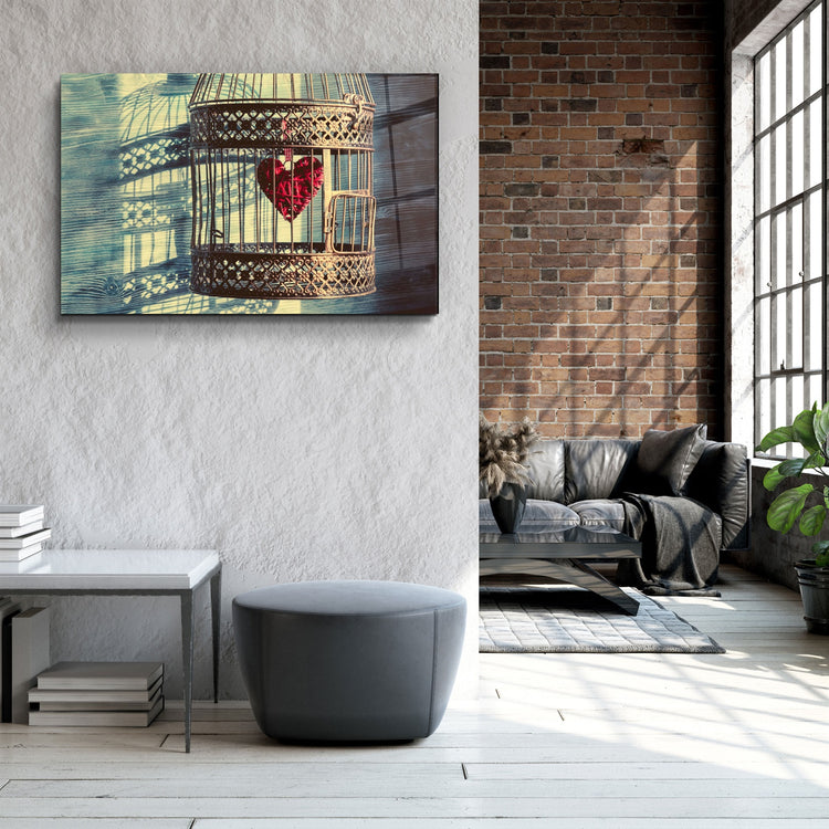 ・"The Heart in the Cage"・Glass Wall Art | Artdesigna Glass Printing Wall Arts.