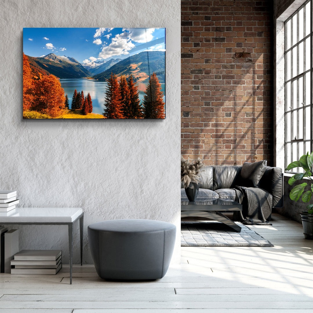 ・"Lake and Mountain Landscape"・Glass Wall Art | Artdesigna Glass Printing Wall Arts.