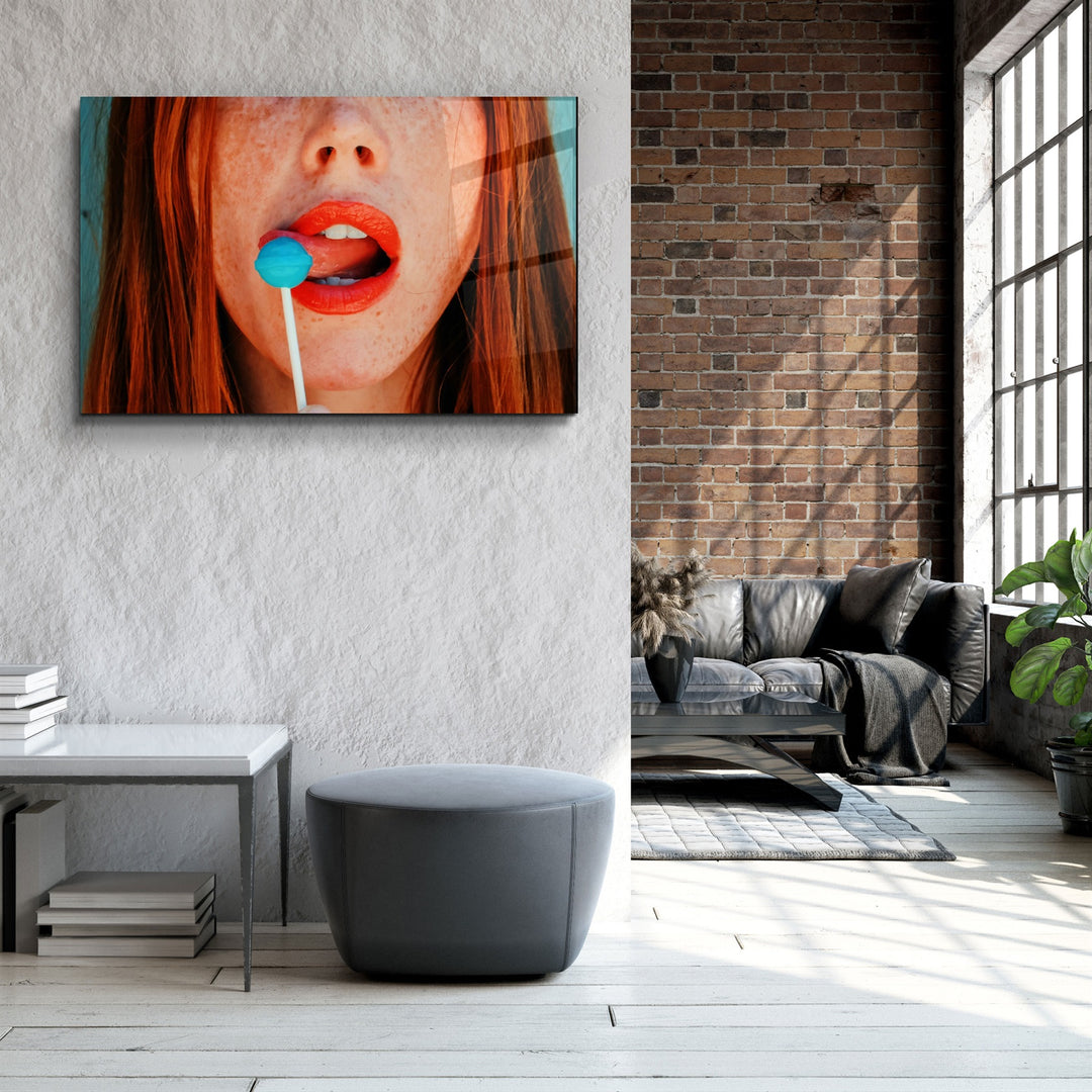 ・"Blue Lollipop"・Glass Wall Art | Artdesigna Glass Printing Wall Arts.