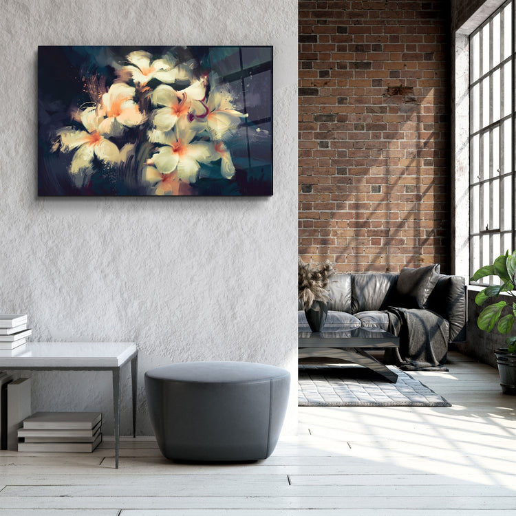 ・"Abstract Flowers V2"・Glass Wall Art | Artdesigna Glass Printing Wall Arts.