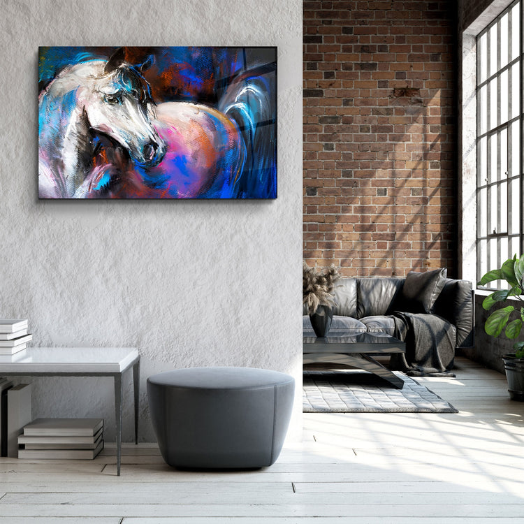 ・"Abstract Horse"・Glass Wall Art | Artdesigna Glass Printing Wall Arts.