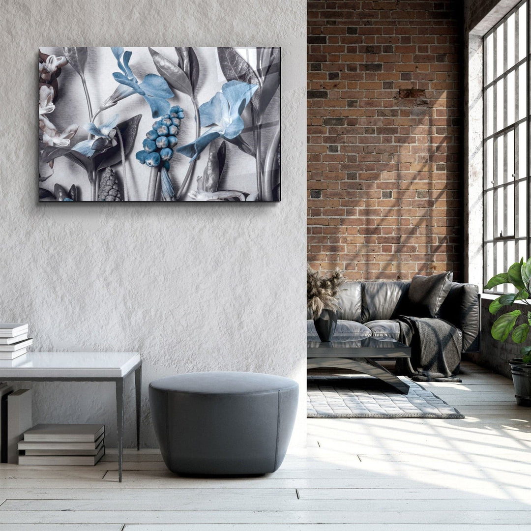 ・"Pastel Blue Flower"・Glass Wall Art | Artdesigna Glass Printing Wall Arts.